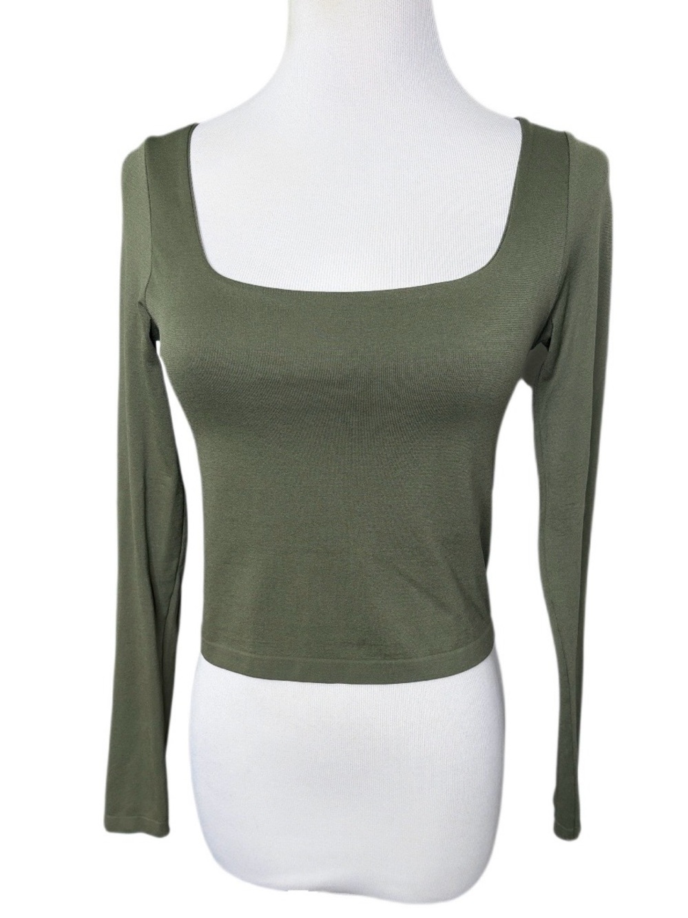 Altar’d State Intimates Square Neckline Long Sleeve Seamless Cropped Shirt - S/M
